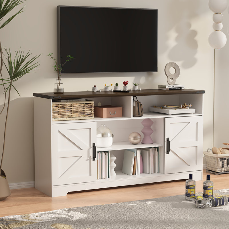 Gracie Oaks Yohei Farmhouse TV Stand for 65+ Inch TV Wayfair